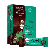 Load image into Gallery viewer, Nugo Dark Mint Chocolate Chip protein bar packaging on a white background
